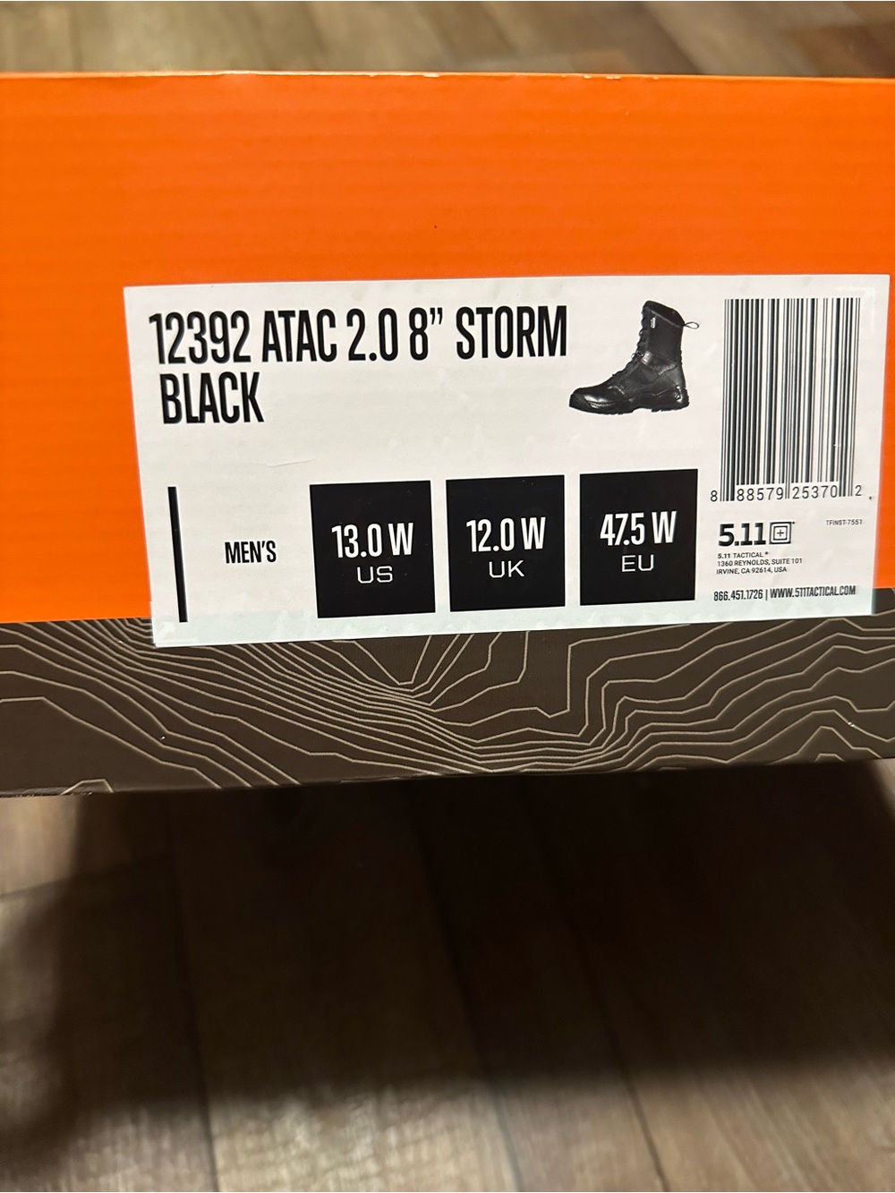 5.11 Tactical ATAC 2.0 8" Storm Boots - Black